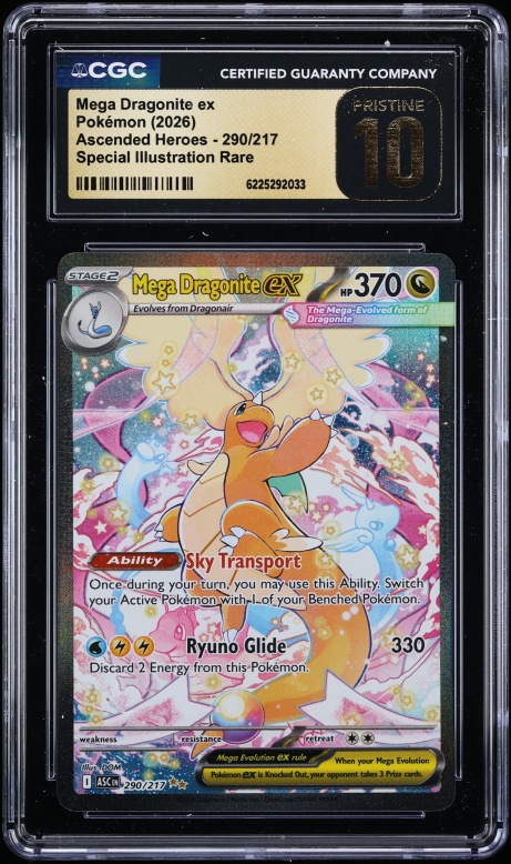 2026 Pokemon Mega Evolution Ascended Heroes SIR Mega Dragonite EX #290 CGC 10 PRISTINE