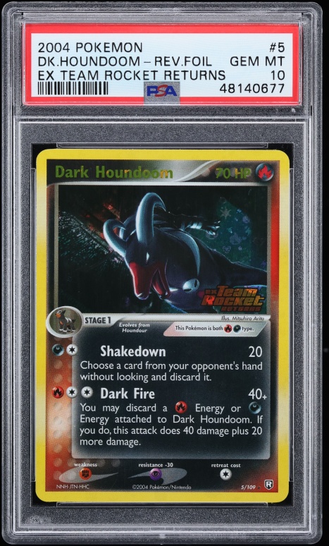 2004 Pokemon EX Team Rocket Returns Reverse Holo Dark Houndoom #5 PSA 10 GEM MINT