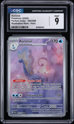 2026 Pokemon Scarlet & Violet Perfect Order IR Aurorus #92 CGC 9 MINT