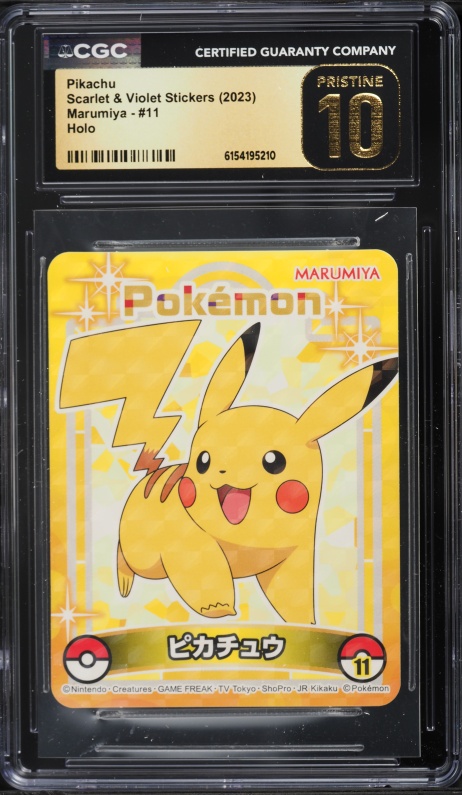 2023 Pokemon Japanese Scarlet & Violet Stickers Marumiya Holo Pikachu #11 CGC 10 PRISTINE