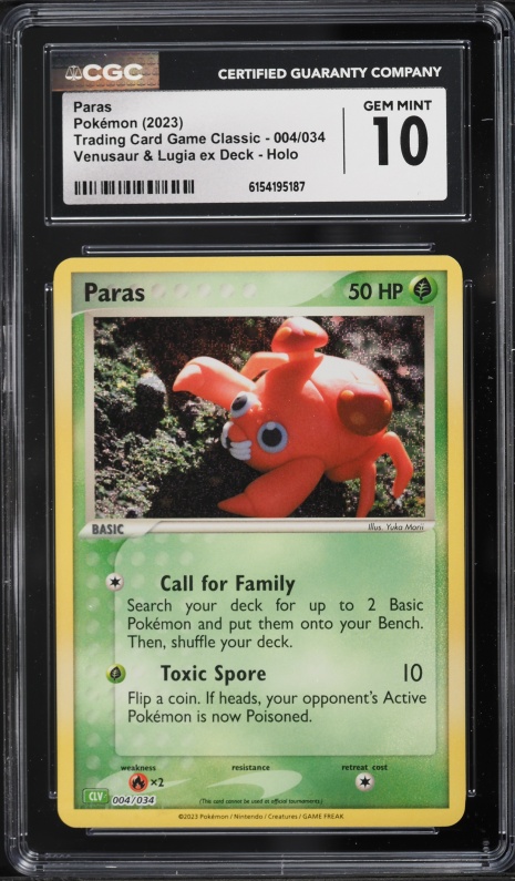 2023 Pokemon SV TCG Classic Venusaur & Lugia Ex Deck Holo Paras #4 CGC 10 GEM MINT
