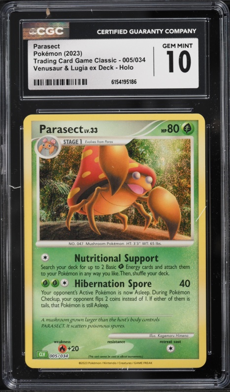 2023 Pokemon Scarlet & Violet TCG Classic Collection Holo Parasect #5 CGC 10 GEM MINT