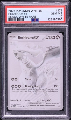 2025 Pokemon Scarlet & Violet White Flare BWR Reshiram Ex #173 PSA 10 GEM MINT
