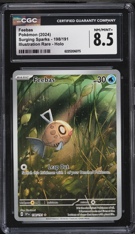 2024 Pokemon Scarlet & Violet Surging Sparks IR Feebas #198 CGC 8.5 NM-MT+