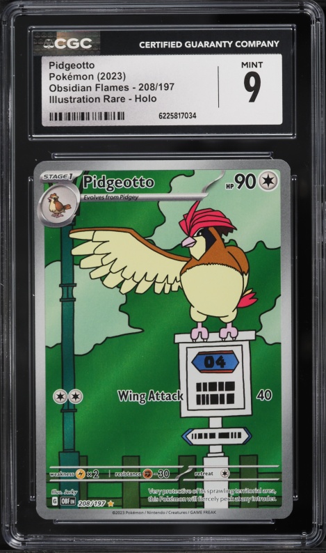 2023 Pokemon Scarlet & Violet Obsidian Flames IR Pidgeotto #208 CGC 9 MINT