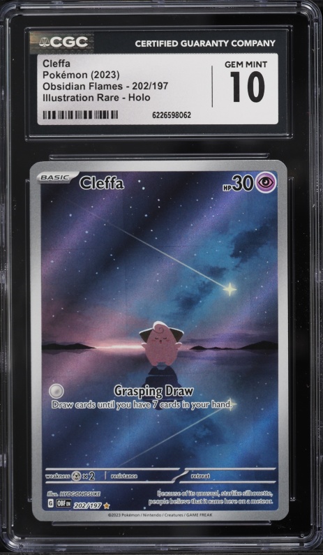 2023 Pokemon Scarlet & Violet Obsidian Flames IR Cleffa #202 CGC 10 GEM MINT