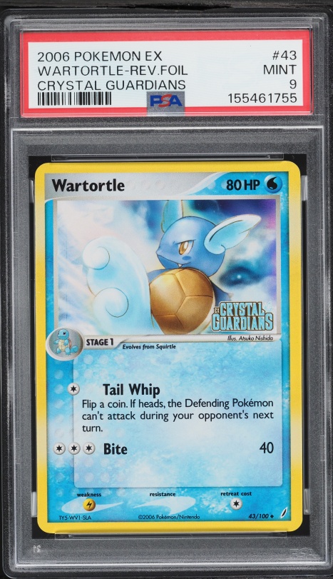 2006 Pokemon EX Crystal Guardians Reverse Holo Wartortle #43 PSA 9 MINT