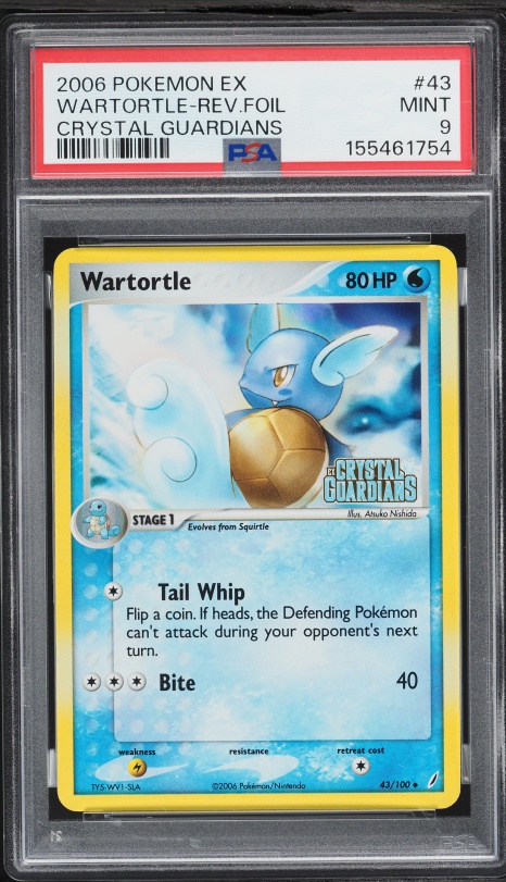 2006 Pokemon EX Crystal Guardians Reverse Holo Wartortle #43 PSA 9 MINT