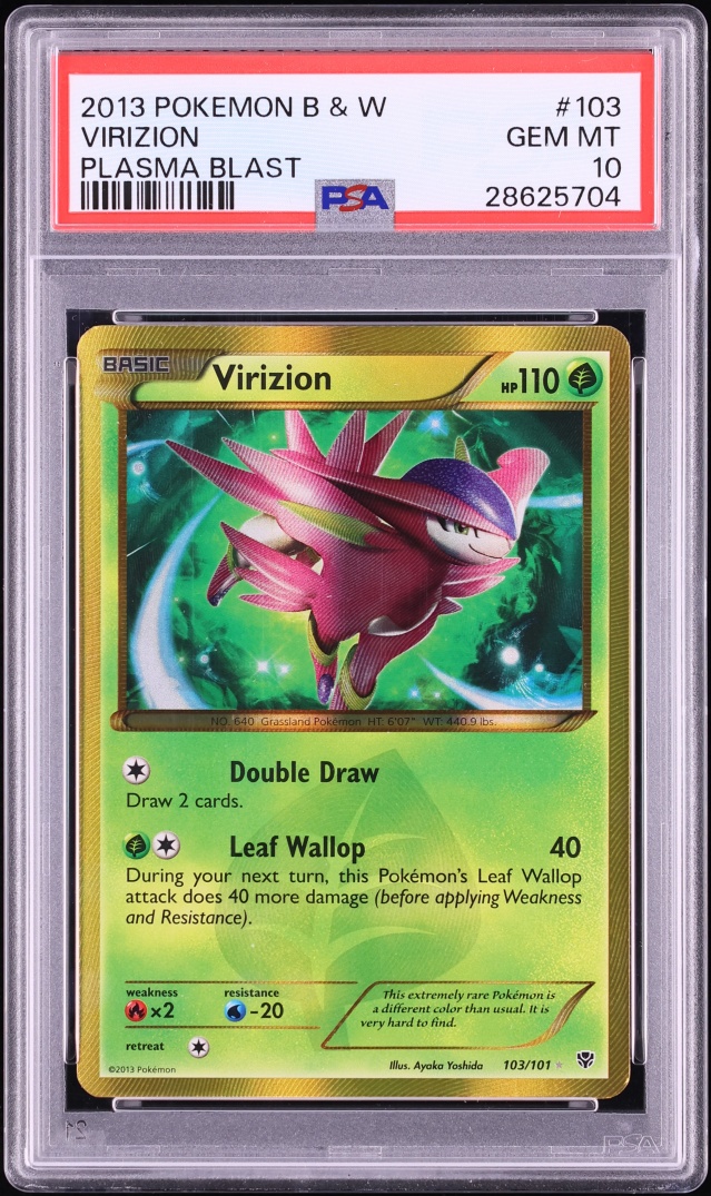 2013 Pokemon Black & White Plasma Blast Virizion #103 PSA 10 GEM MINT