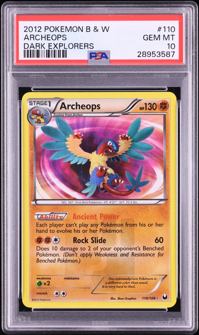 2012 Pokemon Black & White Dark Explorers Archeops #110 PSA 10 GEM MINT