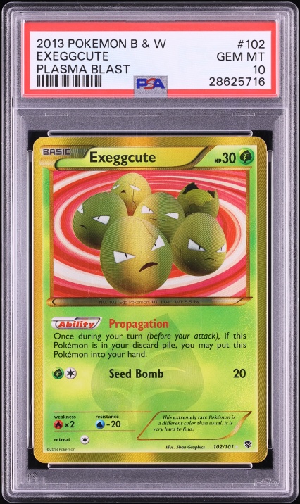 2013 Pokemon Black & White Plasma Blast SEC Exeggcute #102 PSA 10 GEM MINT