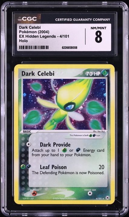 2004 Pokemon EX Hidden Legends Holo Dark Celebi #4 CGC 8 NM-MT