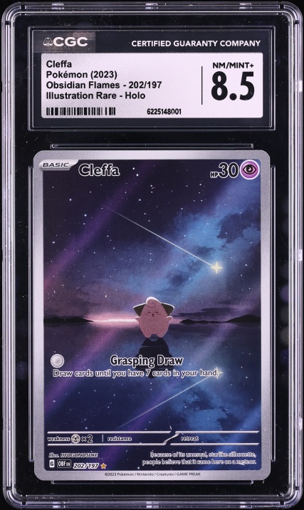 2023 Pokemon Scarlet & Violet Obsidian Flames IR Cleffa #202 CGC 8.5 NM-MT+