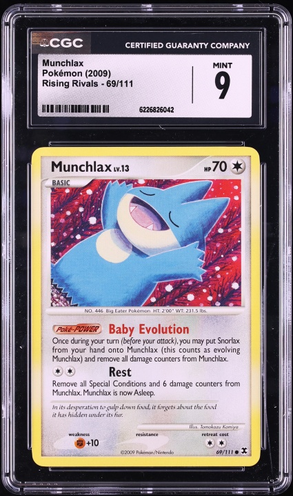 2009 Pokemon Rising Rivals Munchlax #69 CGC 9 MINT