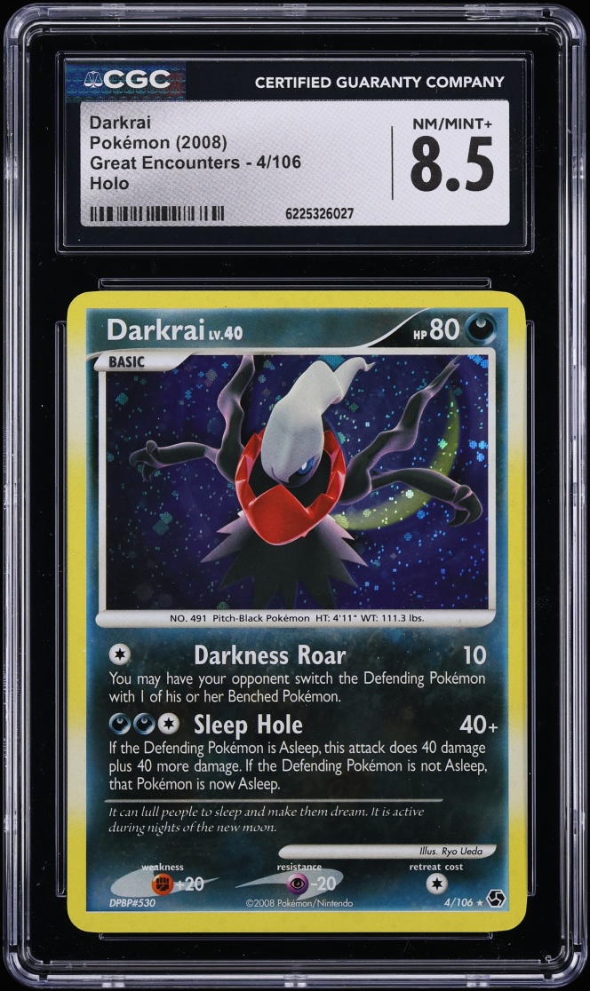 2008 Pokemon Diamond & Pearl Great Encounters Holo Darkrai #4 CGC 8.5 NM-MT+