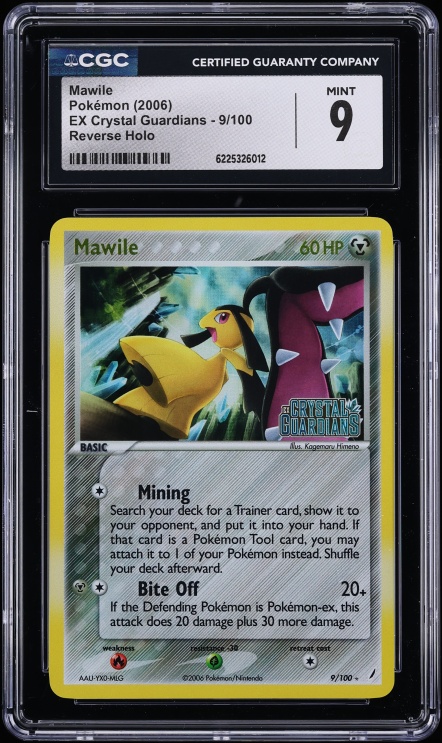 2006 Pokemon EX Crystal Guardians Reverse Holo Mawile #9 CGC 9 MINT