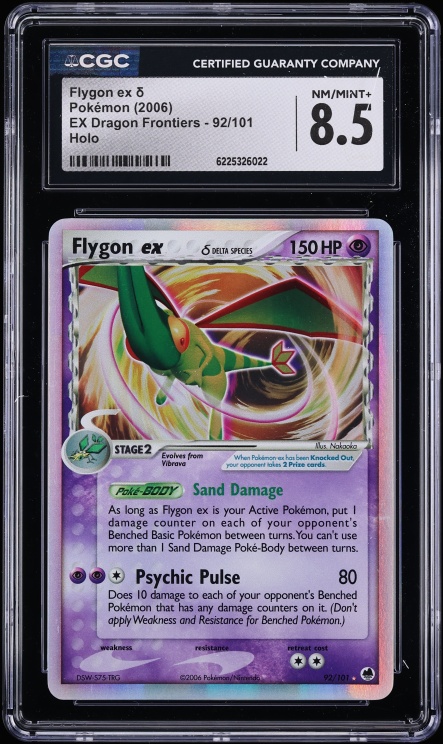 2006 Pokemon EX Dragon Frontiers Holo Flygon Ex #92 CGC 8.5 NM-MT+
