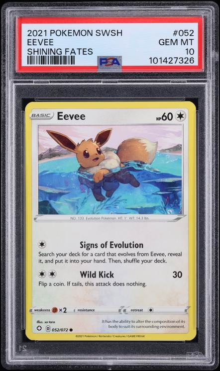 2021 Pokemon Sword & Shield Shining Fates Eevee #52 PSA 10 GEM MINT