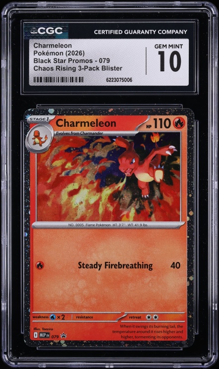 2026 Pokemon Mega Evolution Promo Chaos Rising Charmeleon #79 CGC 10 GEM MINT