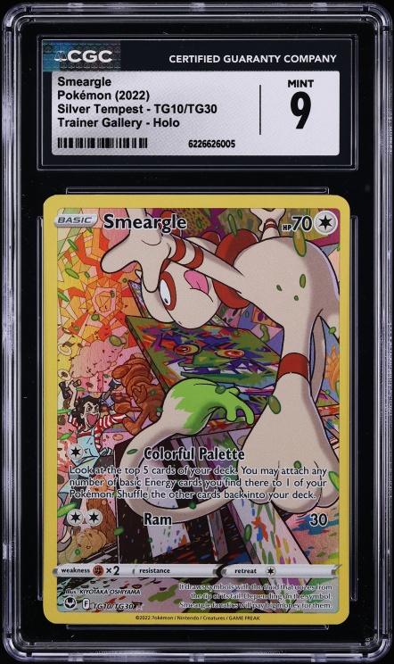 2022 Pokemon Sword & Shield Silver Tempest CHR Smeargle #TG10 CGC 9 MINT