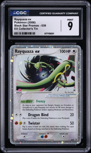 2006 Pokemon EX Promo Collector's Tin Holo Rayquaza Ex #39 CGC 9 MINT