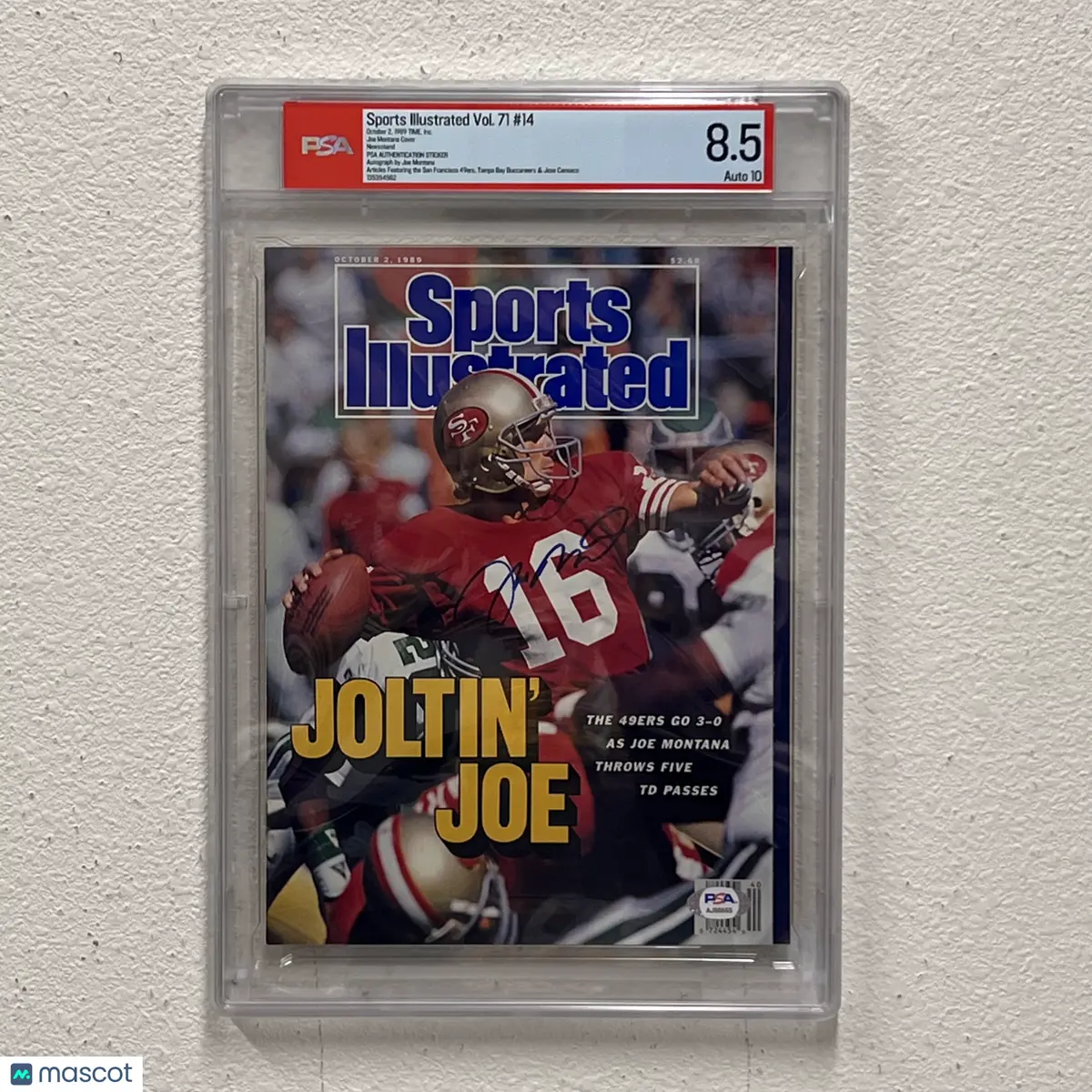 Joe Montana Sports Illustrated Vol.71 #14 Signed Magazine PSA 8.5