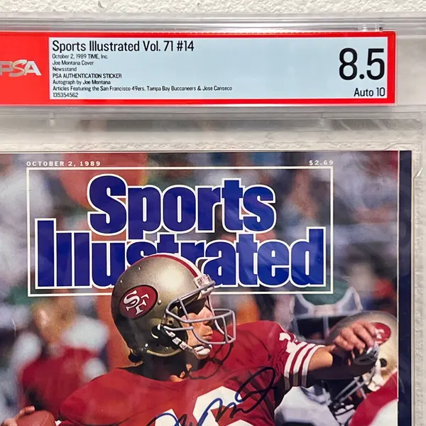Joe Montana Sports Illustrated Vol.71 #14 Signed Magazine PSA 8.5