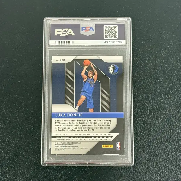 2018 Panini Prizm #280 Luka Doncic Signed Card PSA 10 Dallas Mavericks