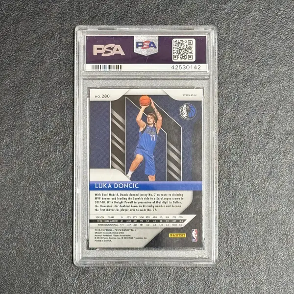 2018 Panini Prizm Green#280 Rookie Luka Doncic Signed Card PSA 10 Mavericks