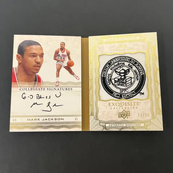2012-13 UD Exquisite Col Collegiate Sig #CS-MA Mark Jackson Autograph Patch card