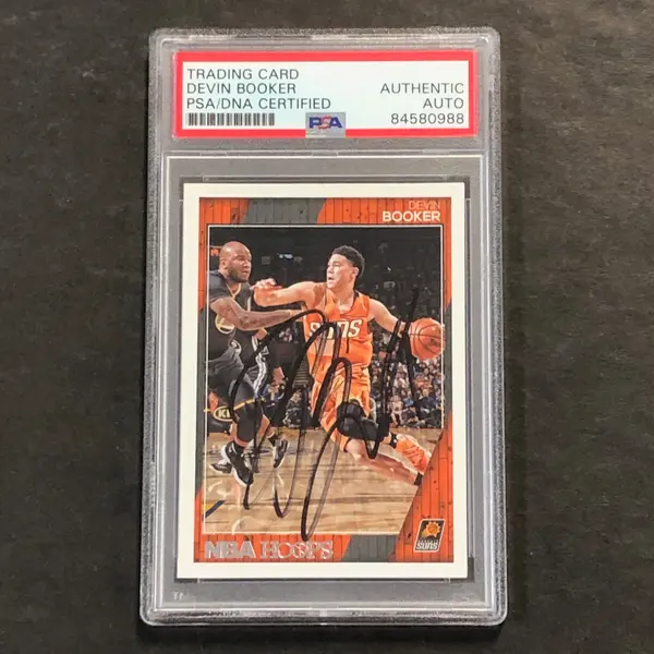 2016-17 NBA Hoops #126 Devin Booker AUTO Signed card PSA Slabbed Autographed