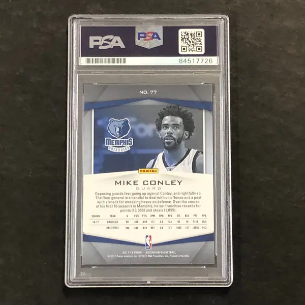 2017-18 Panini Ascension #77 Mike Conley signed Auto Card PSA/DNA Slabbed Grizzlies