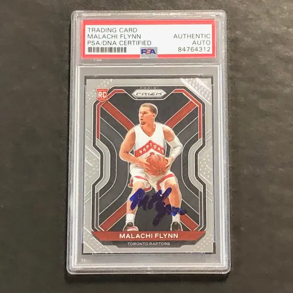 2020-21 Panini Prizm #287 MALACHI FLYNN Signed Card AUTO PSA Slabbed RC Raptors