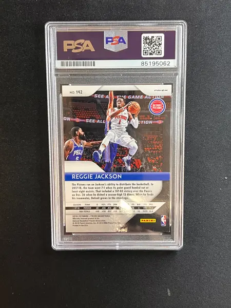 2018-19 Panini Prizm #142 Reggie Jackson Signed Card AUTO PSA Slabbed Pistons