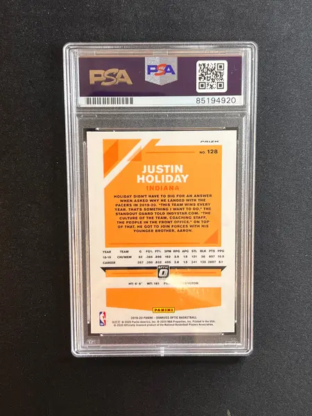 2019-20 Panini Donruss Optic #128 Justin Holiday Signed Card AUTO PSA Slabbed Bulls