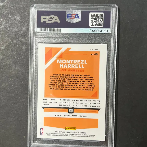 2019-20 Panini Donruss Optic #40 Montrezl Harrell Signed Card AUTO PSA Slabbed Clippers