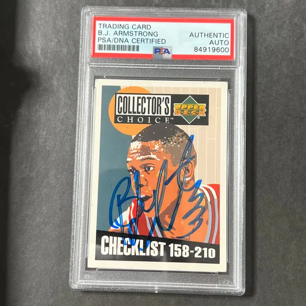 1994-95 Upper Deck #210 B. J. Armstrong Signed Card AUTO PSA Slabbed Bulls