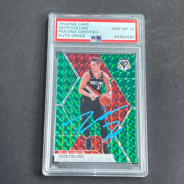 2019-20 Panini Mosaic #45 ZACH COLLINS Signed Card AUTO Grade 10