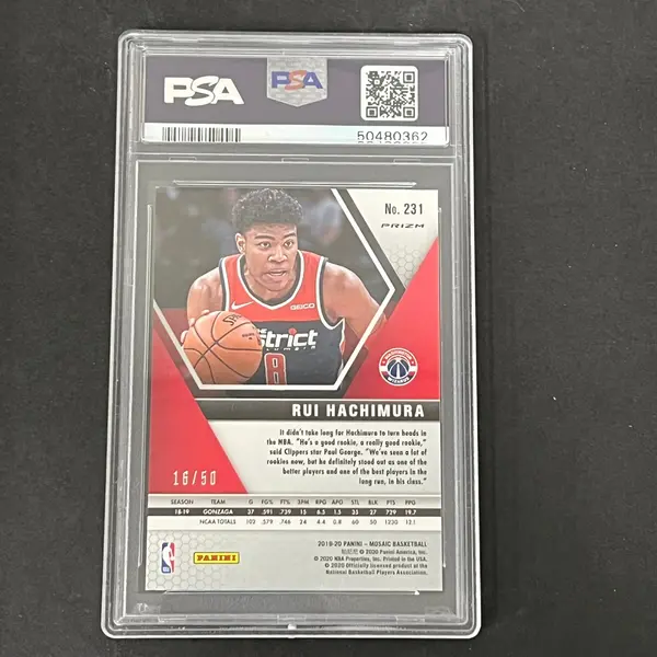 Rui Hachimura 2019 Panini Mosaic Fast Break Purple#231 PSA 9