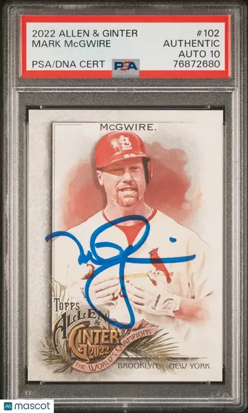 2022 Topps Allen & Ginter #102 Mark Mcgwire PSA A Auto 10