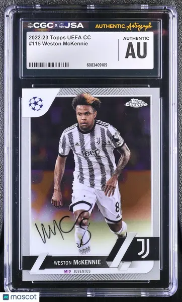 2022-23 Topps UEFA CC #115 Weston McKennie signed card CGC
