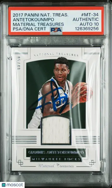 Giannis Antetokounmpo 2017 National Treasures #MT34 /49 Signed