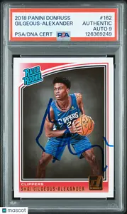 Shai Gilgeous-Alexander 2018 Panini Donruss#162 Signed Card PSA