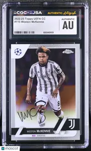 2022-23 Topps UEFA CC #115 Weston McKennie signed card CGC