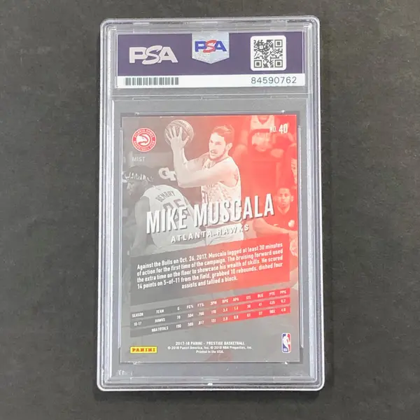 2017-18 Panini Prestige #40 Mike Muscala Signed Card AUTO PSA Slabbed Hawks