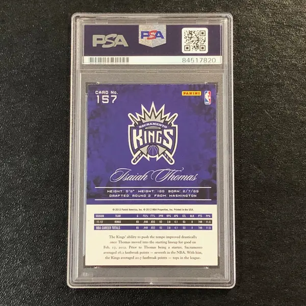 2012-13 Panini Prestige #157 Isaiah Thomas Signed Card AUTO 10 PSA Slabbed RC Kings