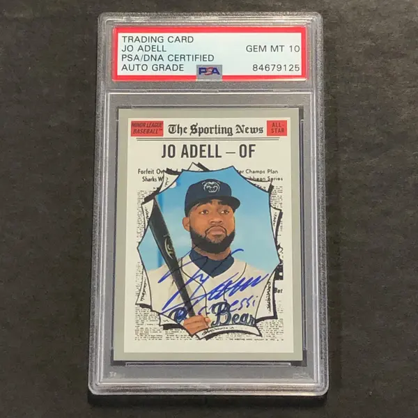 2020 Topps Minor League Baseball #187 Jo Adell Signed Card PSA Slabbed Auto GRADE 10 Angels