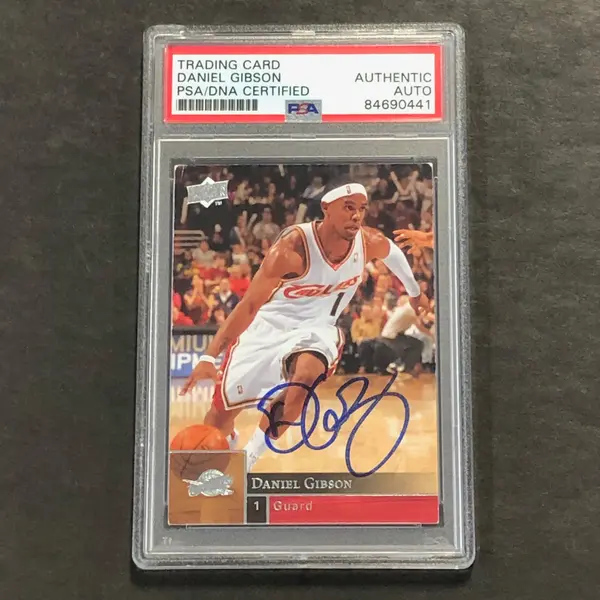 2009-10 Upper Deck Basketball #33 Daniel Gibson Signed Card AUTO PSA Slabbed Cavaliers