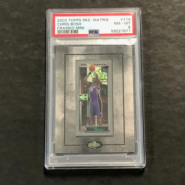 2003 Topps RKE Matrix #114 Chris Bosh PSA 8 NM-MT Framed MINI
