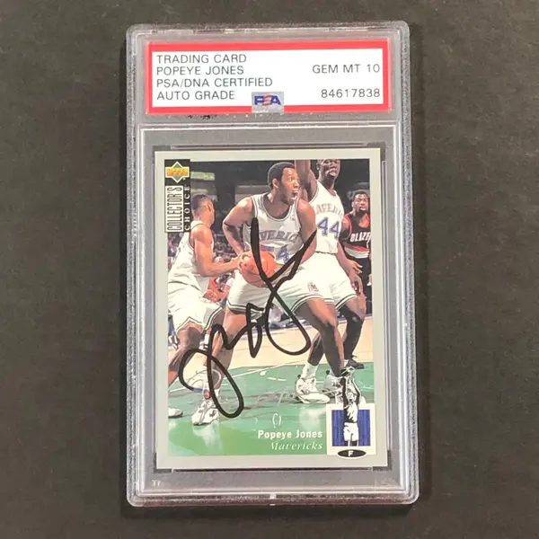 1994-95 Upper Deck #139 Popeye Jones Signed Card AUTO 10 PSA Slabbed Mavericks